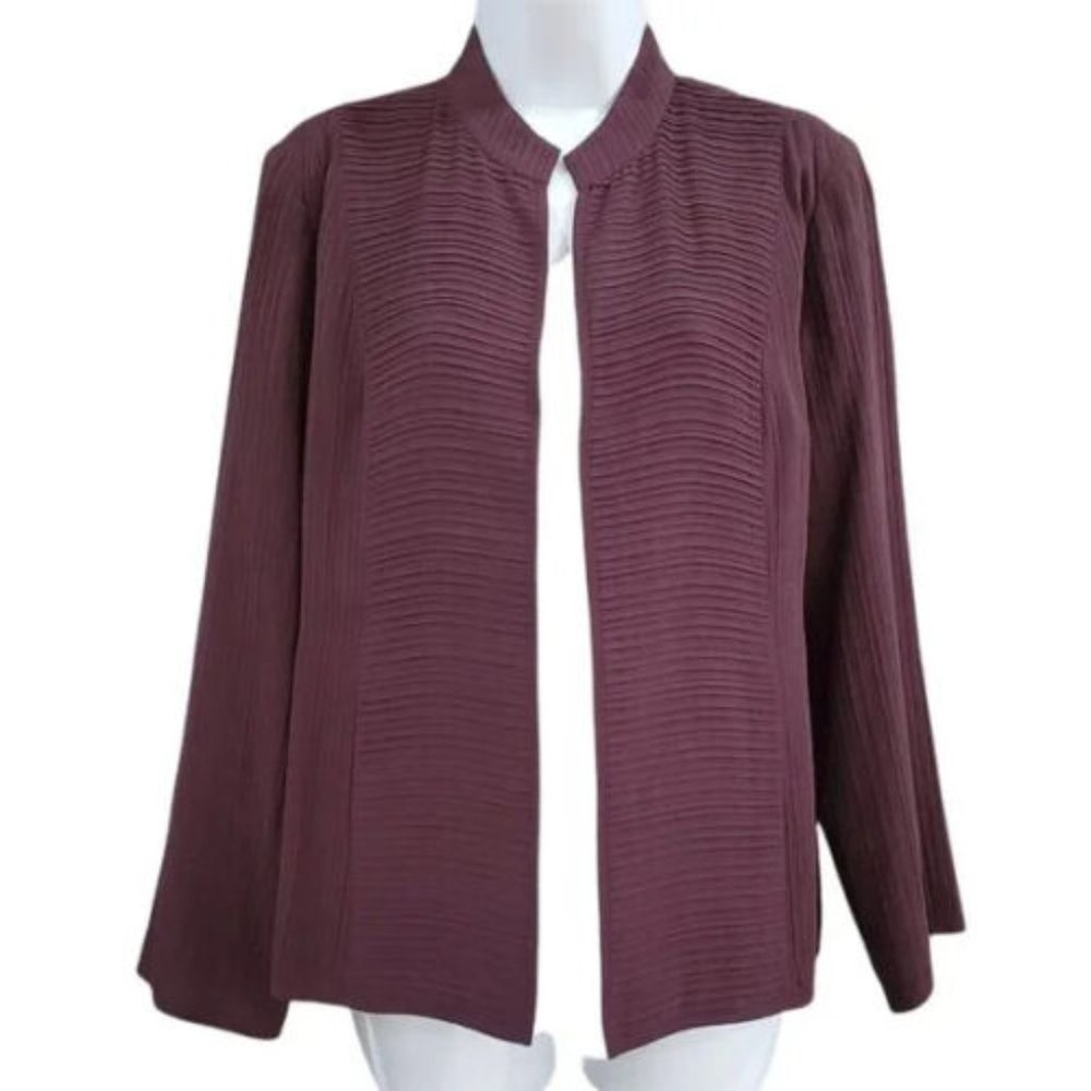 EILEEN FISHER Silk Open Front Jacket Size PL